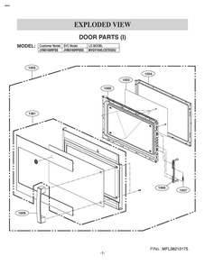 Door Parts Diagram and Parts List for JVM3160RFSS CSTEGEU LG Microwave Oven Combo