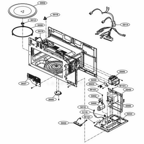 Interior Parts 1 Diagram and Parts List for LMVM2033BM CBMELGA LG Microwave