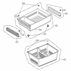Freezer Parts Diagram and Parts List for LFX28968ST ASTCNA2 LG Refrigerator