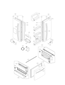 Door Parts Diagram and Parts List for LFX23961ST 01 LG Refrigerator