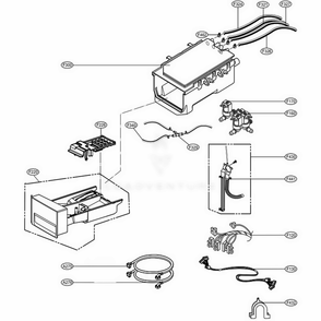 Dispenser Assembly For Single Model Diagram and Parts List for GCWP1069QS1 ABWEELC LG Washer