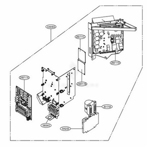 Control Box Diagram and Parts List for ARUN024GSS4 EWGBLUS LG Air Conditioner