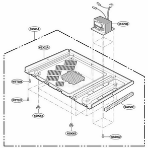 Base Plate Parts Diagram and Parts List for JMC9158AAQ ABSEJEN LG Wall Oven