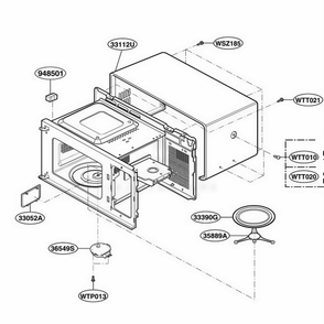 Oven Cavity Parts Diagram and Parts List for KMA6512W CW1EGSE LG Wall Oven