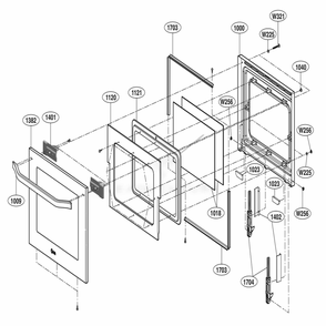 Upper Door Parts Diagram and Parts List for LSWD306ST ASTLSTD LG Range