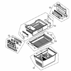 Freezer Parts Diagram and Parts List for 74032 ASWCSE1 LG Refrigerator