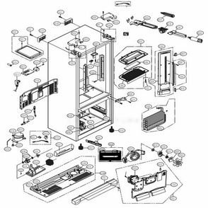 Case Parts Diagram and Parts List for 70339 AWBCSE0 LG Refrigerator