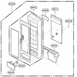 Control Panel Parts Diagram and Parts List for 89034 ASBESEC LG Range