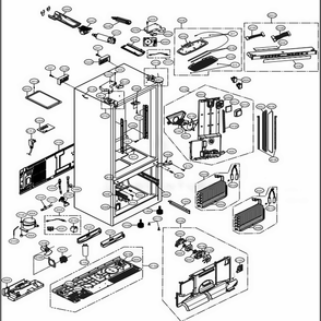 Case Parts Diagram and Parts List for 74012 ASWCSE1 LG Refrigerator