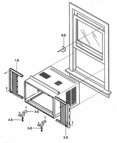 Installation Kit Assy Diagram and Parts List for 58074122400  Kenmore Air Conditioner