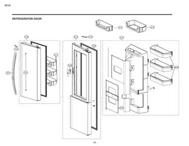 Refrigerator Door Diagram and Parts List for GM-J227NKXM ASBCNA0 LG Refrigerator