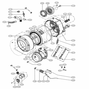 Drum And Tub Assembly Diagram and Parts List for WM1388HW ABWEEUS LG Washer