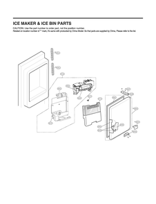 Part Location Diagram of AEQ73110221 LG Ice Maker Assembly Kit