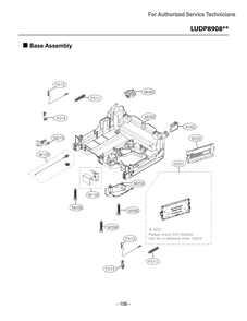 Base Assembly Diagram and Parts List for DUAG27HN ASTESNA LG Dishwasher