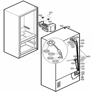 Ice Maker Parts Diagram and Parts List for 77193 ASTCSER LG Refrigerator