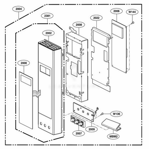 Controller Parts Diagram and Parts List for 88512 AWHESEA LG Range