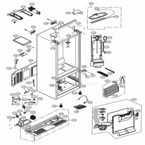 Case Parts Diagram and Parts List for 71322 ASWCSE2 LG Refrigerator