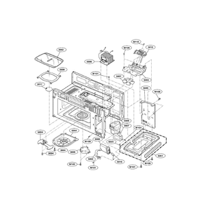 Interior 2 Diagram and Parts List for LMV2073ST 00 LG Microwave Oven Combo