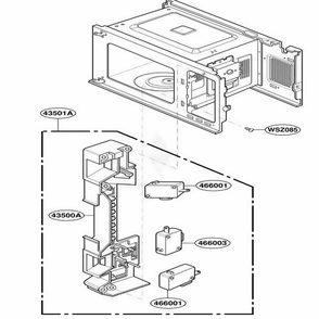 Latch Board Parts Diagram and Parts List for JE1340GB SGEGEU LG Range