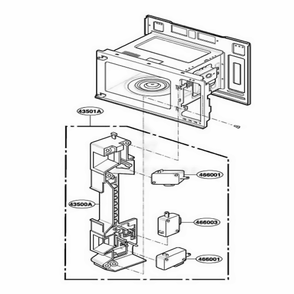Latch Board Parts Diagram and Parts List for DOTR12CW WHEDOM LG Wall Oven