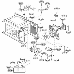 Interior Parts Diagram and Parts List for 87330 CWHESEC LG Range