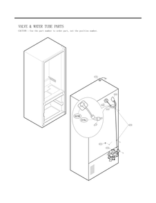 Valve And Water Tube Parts Diagram and Parts List for GC-L258VQXD ASWCNA5 LG Refrigerator