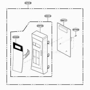 Control Panel Parts Diagram and Parts List for JES735WJ CWHEGEU LG Range