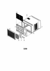 Cabinet And Front Grille Diagram and Parts List for 58079184890  Kenmore Air Conditioner