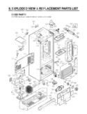 CASE PARTS   EXPLODED VIEW & REPLACEMENT PARTS LIST Diagram and Parts List for LFD25860ST ASTCLGA LG Refrigerator