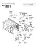 OVEN INTERIOR PARTS II Diagram and Parts List for LTM9000W LTM9000W/01 LG Microwave