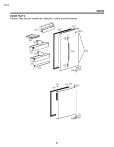 Door Parts Diagram and Parts List for GM-B249QQFL ASWCNA2 LG Refrigerator