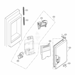 Ice Maker And Ice Bin Parts Diagram and Parts List for 74145 ASTCSE0 LG Refrigerator