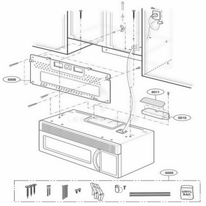 Installation Parts Diagram and Parts List for KHMC107EBL AB2EKAD LG Wall Oven
