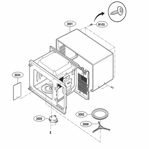 Oven Cavity Parts Diagram and Parts List for LCRT2010BD CBDETAR LG Wall Oven