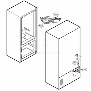 Ice Maker Parts Diagram and Parts List for 71609 AWBCSE4 LG Refrigerator