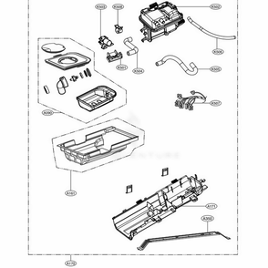 Panel Drawer Assembly And Guide Diagram and Parts List for 61522 ABWESEU LG Dryer