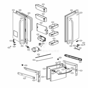 Door Parts Diagram and Parts List for LFX28968D ASBCNA0 LG Refrigerator