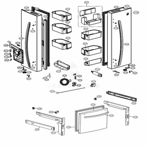 Door Parts Diagram and Parts List for 71323 ASTCSE3 LG Refrigerator