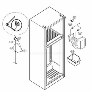 Ice Maker Parts Diagram and Parts List for LTCS24223D ASBCNA4 LG Refrigerator