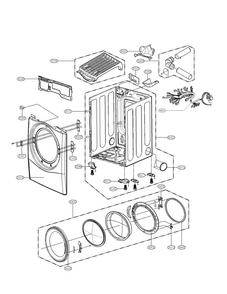 Cabinet And Door Assy Diagram and Parts List for DLEX8377N  LG Dryer