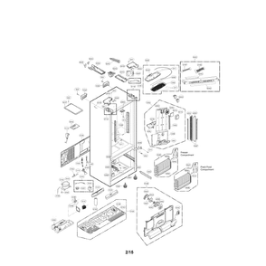 Case Diagram and Parts List for LFCS31626S 00 LG Refrigerator