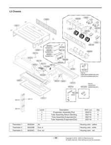 Diagram 1 Diagram and Parts List for LDN127HV4 BWHBEUS LG Air Conditioner