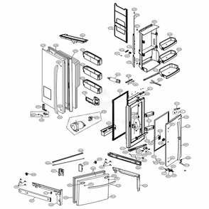 Door Parts Diagram and Parts List for LFXS30786S ASTCNA0 LG Refrigerator