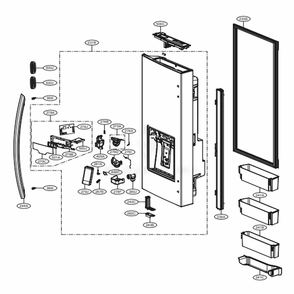 Door Parts 1 Diagram and Parts List for 75077 ASBCSE0 LG Refrigerator
