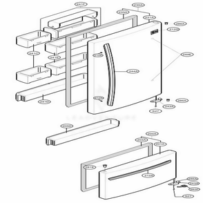 Door Parts Diagram and Parts List for LBC22520ST AST2LGG LG Refrigerator