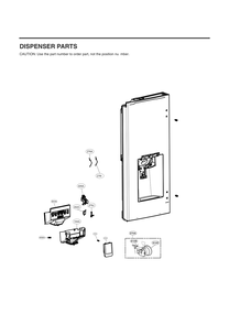 Dispenser Parts Diagram and Parts List for GC-J288NSXM ASTCNA4 LG Refrigerator