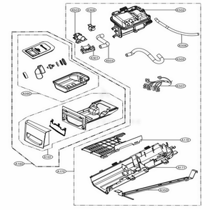 Panel Drawer Assembly And Guide Assembly Diagram and Parts List for DLEX8100W ABWEEUS LG Dryer