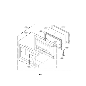 Door Diagram and Parts List for LMV2031BD 00 LG Microwave