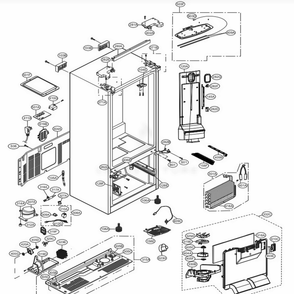 Case Parts Diagram and Parts List for LFNS22520S ASTCNA1 LG Refrigerator