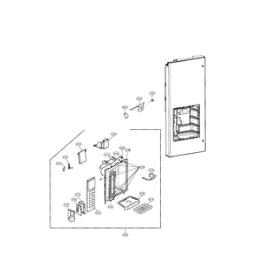 Dispenser Diagram and Parts List for LFX25971SW 00 LG Refrigerator